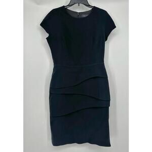 Rickie Freeman for Teri Jon cap sleeve sheath cocktail free Size 8 black